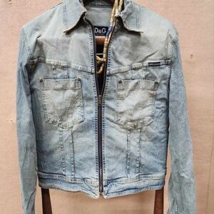 VINTAGE DOLCE & GABBANA MEN'S DENIM JEAN JACKET - LARGE
